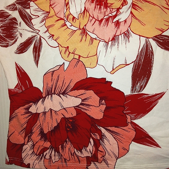 ~NWT~Stunning GUESS Blushing Azalea Print Ivory Karlotta Juniors Top~Large~ - Picture 4 of 11